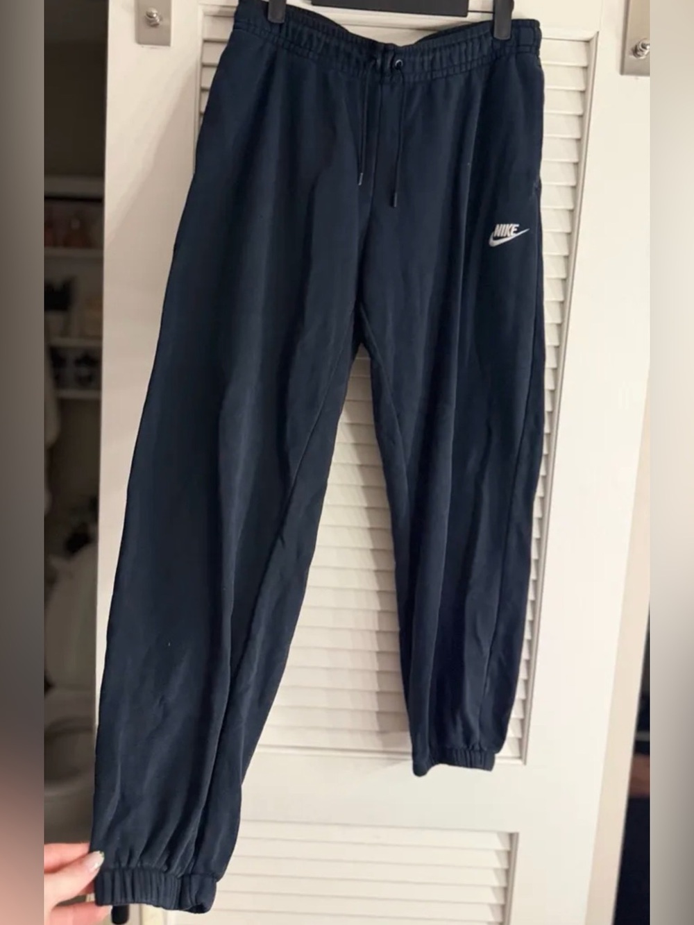 Nike black Sweatpants with White Swoosh